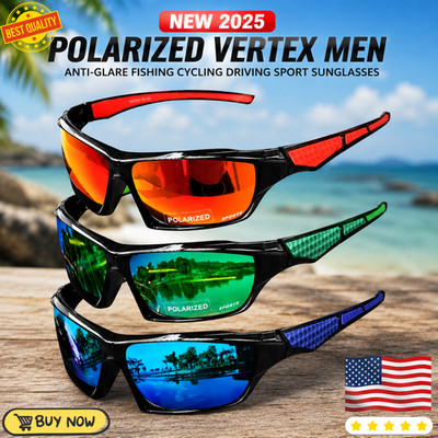 New 2025 Polarized Vertex Men AntiGlare Fishing Cycling Driving Sport Sunglasses