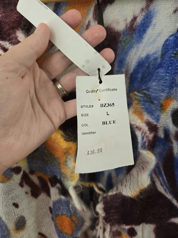 Cárdigan Suéter Peppe Peluso L Arte para Usar Phoebe Buffay Lana Mohair Volantes Corbata Foto 4 de 4