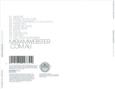 MIRIAM WEBSTER MADE ME GLAD NEW CD