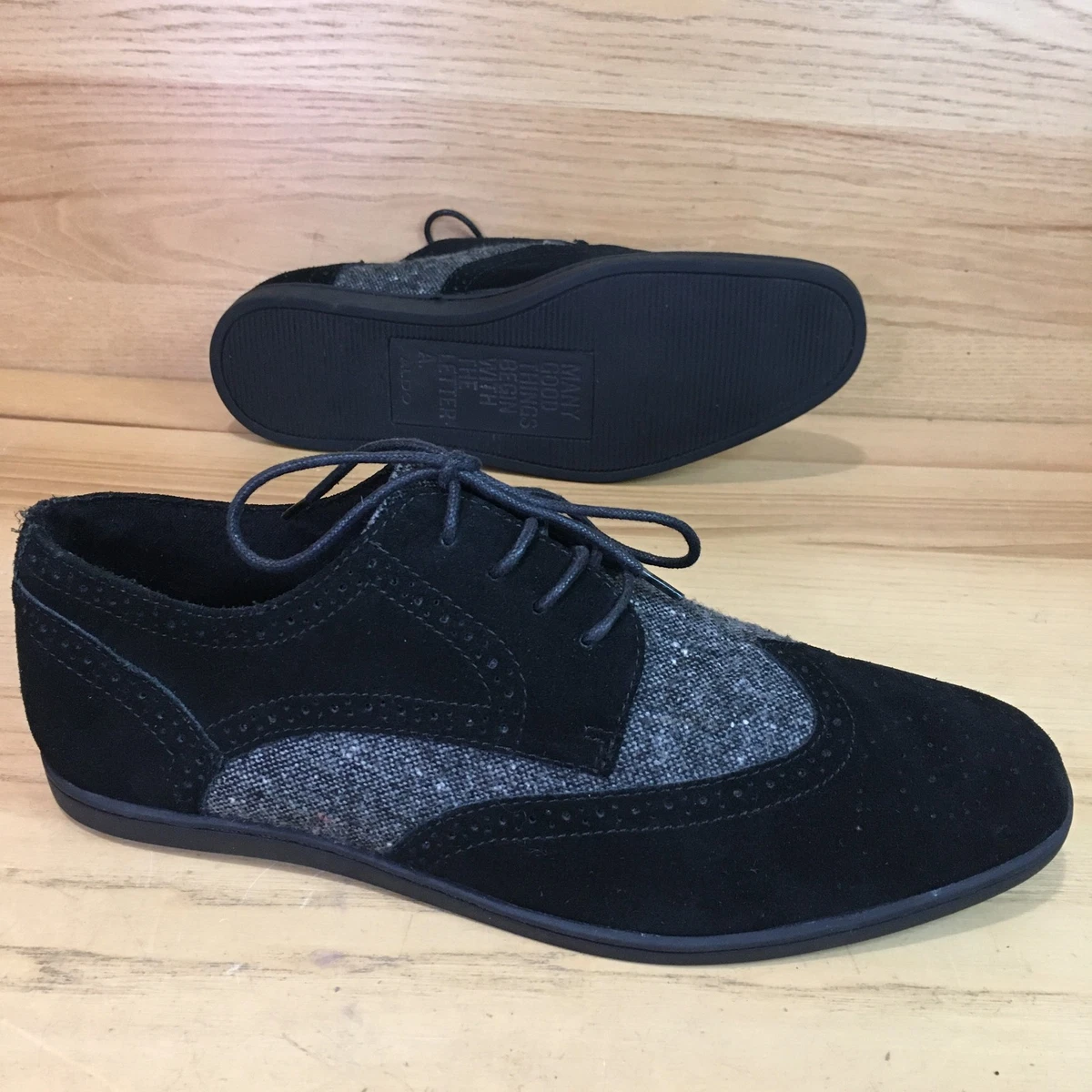 Aldo Men\'s Black Wingtip Lace-Up Shoes Size 10.5 Authentic Aldo Size 13 Dress Shoes Wingtip Oxford Black  main image 2