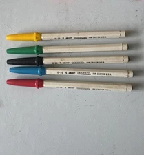 Vintage BIC Banana Ink Crayon Porous Pen USA Pack Variety Set Old Age Ink