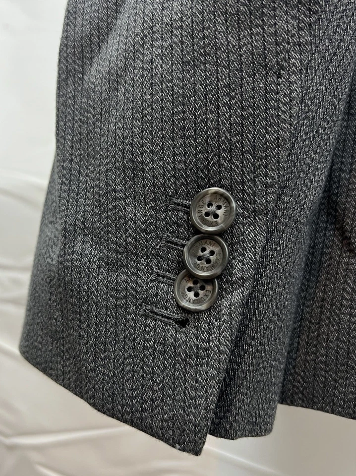 Chaqueta Blazer Abrigo Deportivo Armani Exchange Para Hombre 38R Gris Rayas Algodón Ajustado Foto 3 de 4