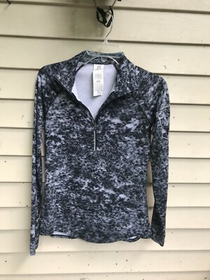 UNDER ARMOUR WOMENS UA ALLSEASON FLY FAST 1/2 ZIP SHIRT BLACK/WHITE 1256229 SZ S