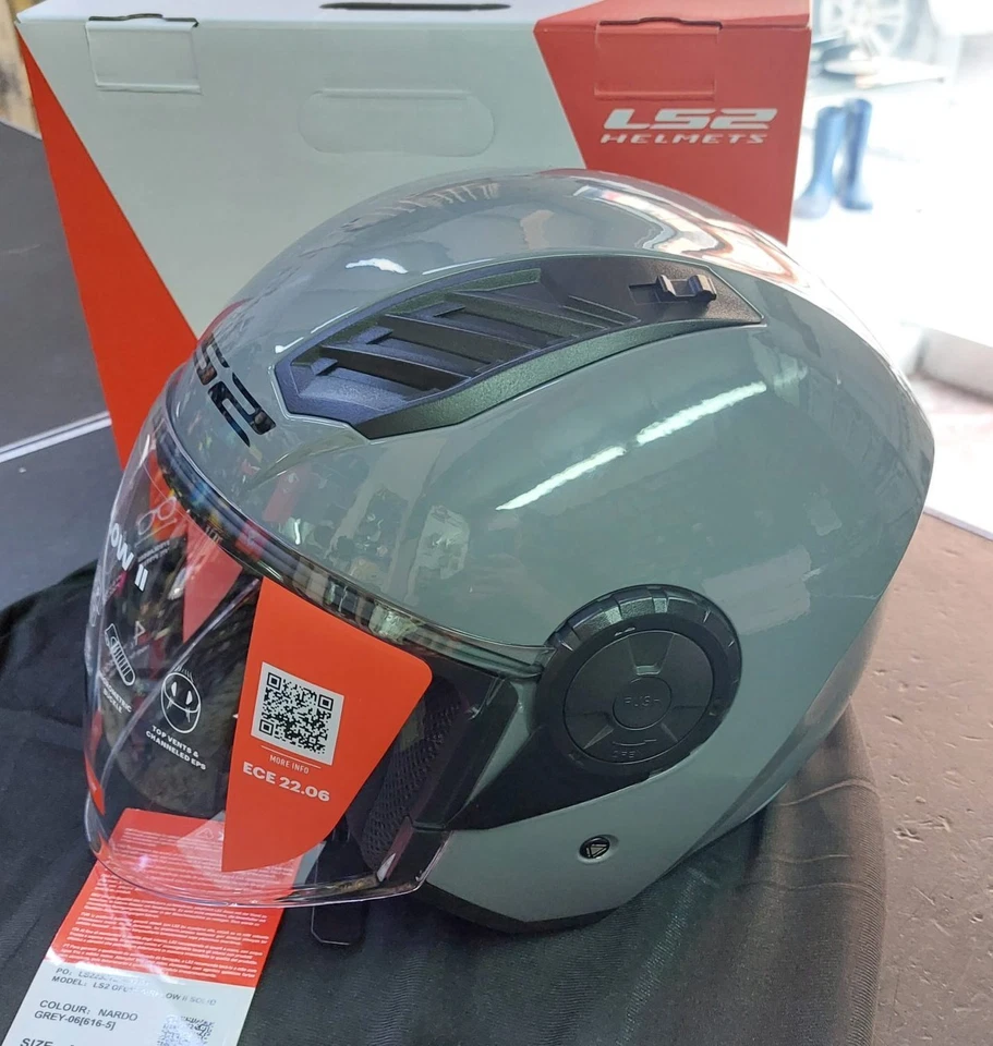 CASCO LS2 AIRFLOW 2 MOTO VISIERA OF616 NARDO GRIGIO LUCIDO OMOLOGATO ECE 22.06