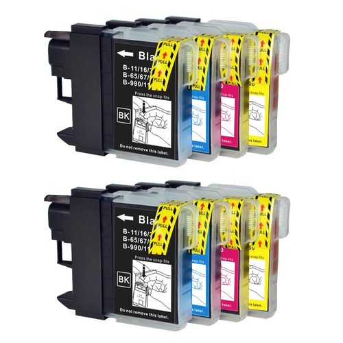 Lot De 8 Cartouches D'encre Compatible Brother LC980 & LC1100 - Neuf