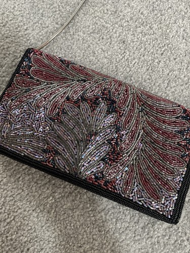 Vintage Park Lane Fully Beaded Evening Bag Purse Clutch Chain. See Description - Picture 5 of 13