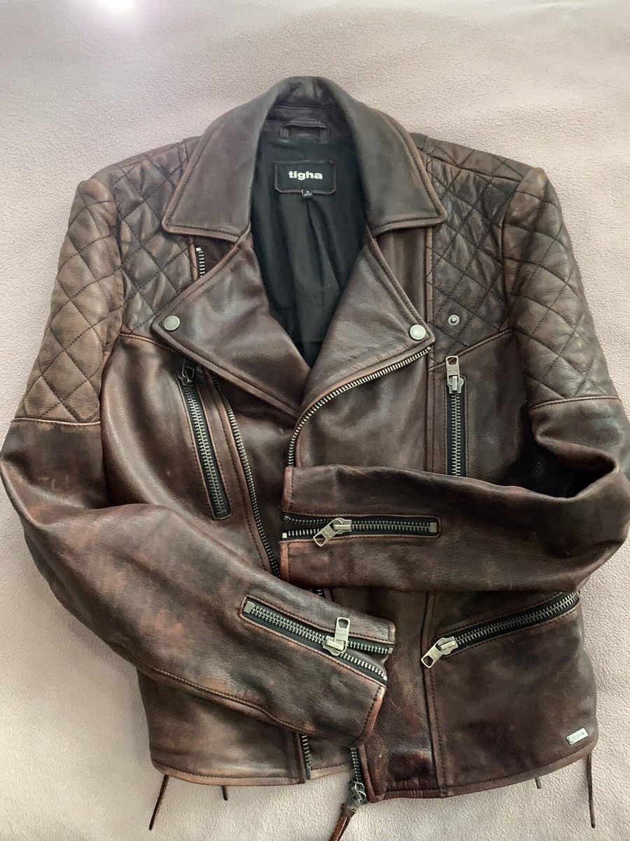 Anthrazit Tigha Lederjacke Pflege Tigha Lederjacke Rost /braun