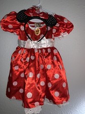 Disney Store Minnie Mouse Costime Dress And Headband Size 2/3