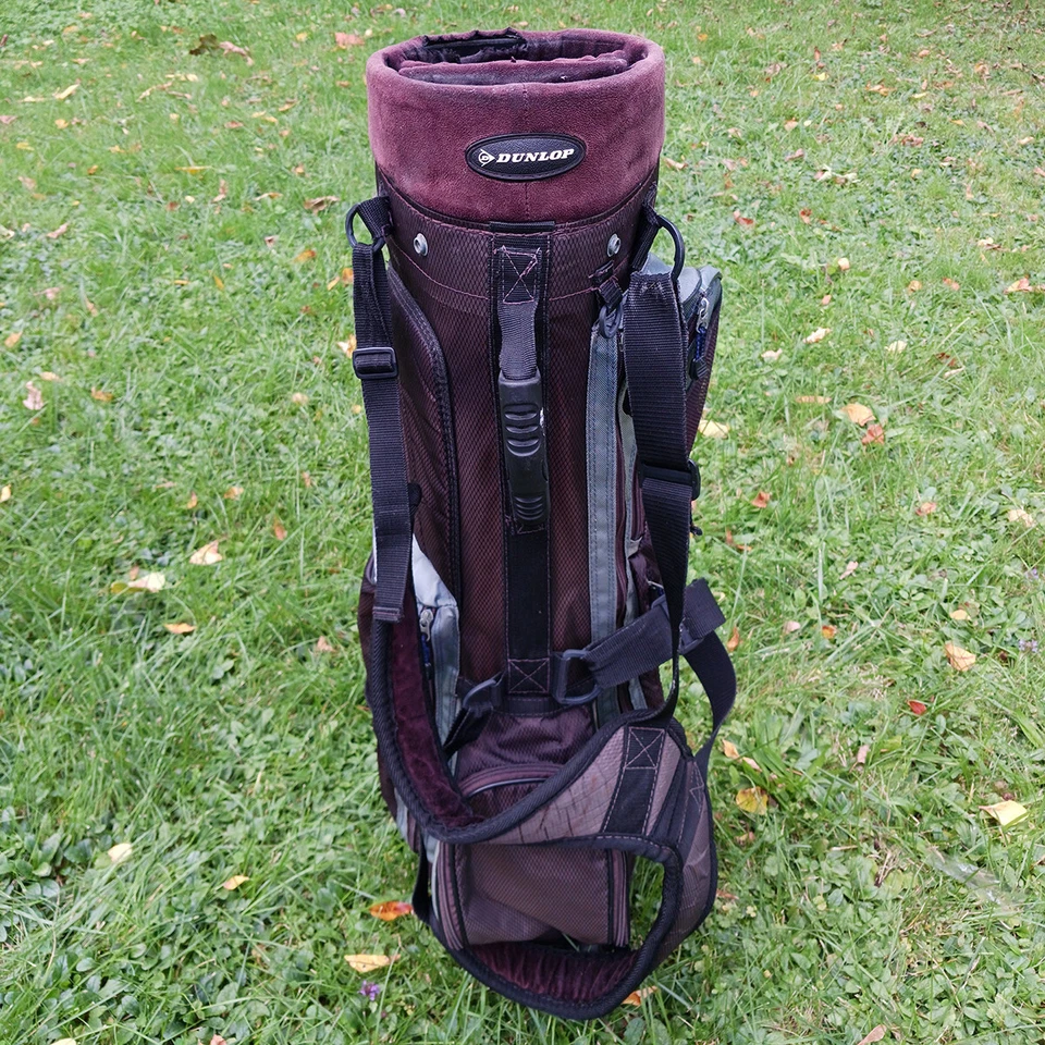 Dunlop Black & Gray Men's Golf Bag w/ Backpack Strap Stand 8 Pockets - Image 3 of 4