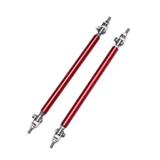 Adjust Front Bumper Lip Splitter Strut Rod Tie Support Bars For Honda 8"-13" Red