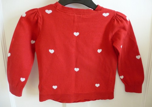 Girls Age 4yrs Red Heart Print 100% Cotton Jumper from Gap - Picture 5 of 5