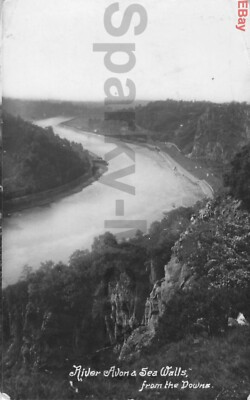 Fluss Avon & Meeresmauern vom Fluss 1914 Vintage Postkarte C02