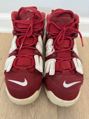 Size 9 - Nike Air More Uptempo x Supreme Red 2017, 902290-600