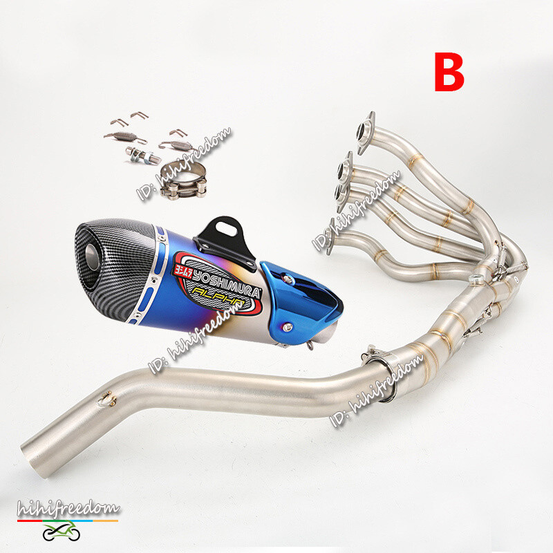 Stainless Steel Header Exhaust Pipe For Kawasaki Ninja ZX6R ZX636 (2009-2024) – Fits Stock Muffler - View #2