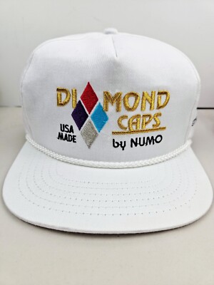 Vintage USA MADE Diamond Caps SALESMAN SAMPLE Trucker Hat Snapback