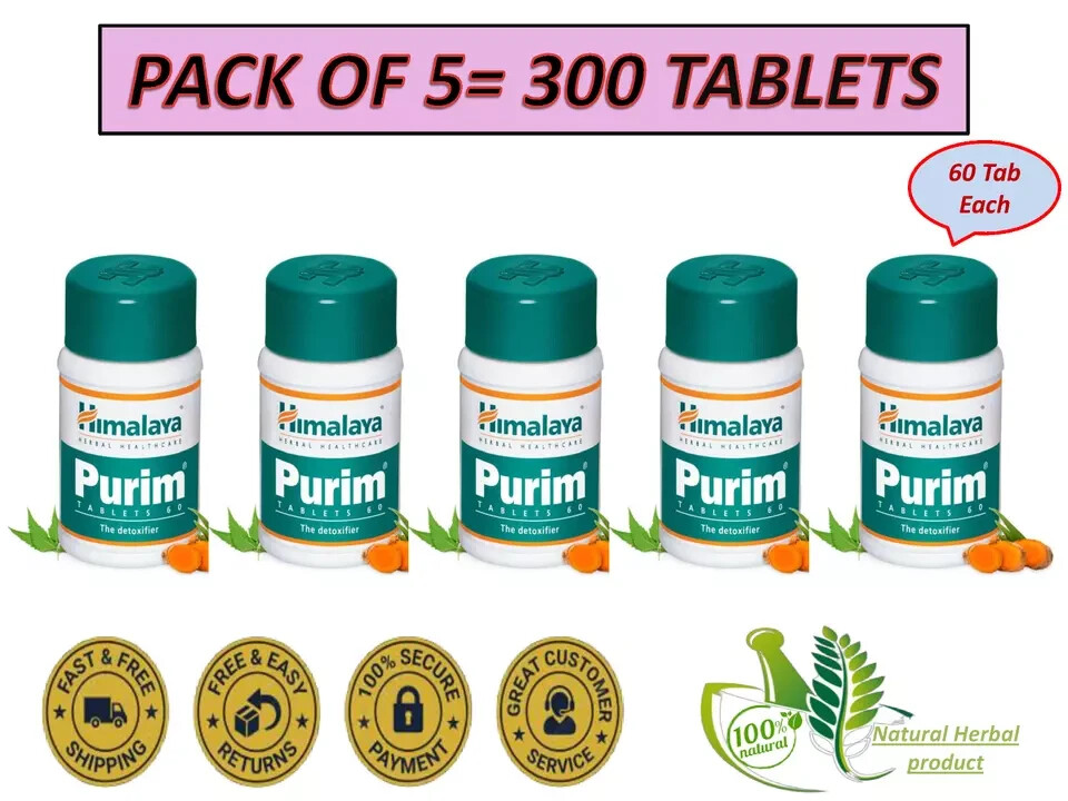 Himalaya Purim ( 5X60 ) Tablet For Detoxification Prevent Various Skin Infection