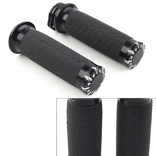 1" Handlebar Hand Grips For Harley Touring Sportster Dyna Softail VRSC Black pr