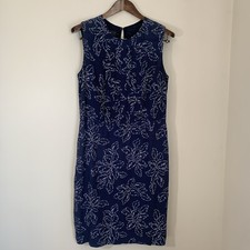Pendleton Womens Midi Dress 12 Blue Floral Sleeveless Career Church Classic