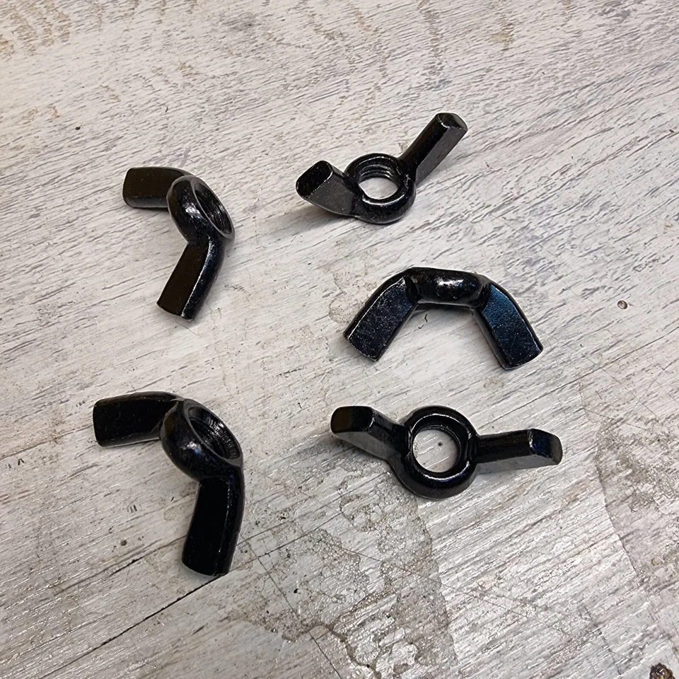 50 Stück M12 Flügelmuttern - schwarz verzinkter Stahl - DIN 315