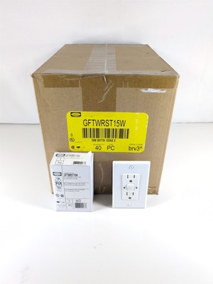 (40x) Case Hubbell GFCI Outlet Autoguard GFTWRST15W Bulk Wholesale