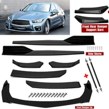 For Infiniti Q50 Base Front Rear Bumper Lip Spoiler Splitter Body Kit Side Skirt