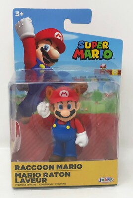 Super Mario Raccoon Mario 2.5'' Action Figure New in Package Jakks
