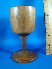 Wood Vase Chalice Goblet Cup 4 1/2" Wood Wooden Carved Handcrafted 23