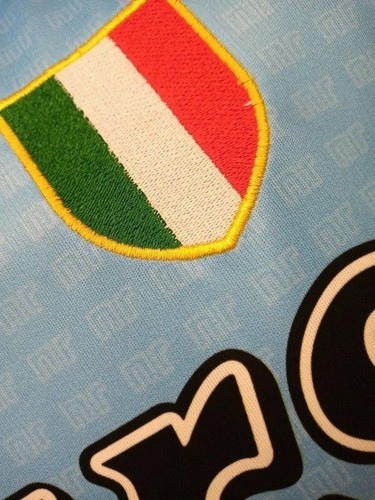 Maradona Napoli Mars Retro Soccer Jersey Shirt 1990/1991 Blue - Picture 4 of 5