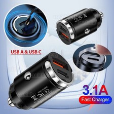 Auto Schnell Ladeger&auml;t USB & USB-C | Handy Stecker KFZ Zigarettenanz&uuml;nder | Auto