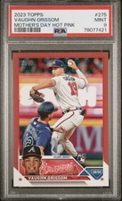 2023 Topps Series 1 Vaughn Grissom Pink Mother's Day Parallel RC SP #d /50 PSA 9