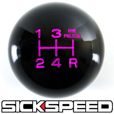 BLACK/PINK BYE FELICIA SHIFT KNOB FOR 5 SPEED SHORT THROW SHIFTER 10X1.5 S02