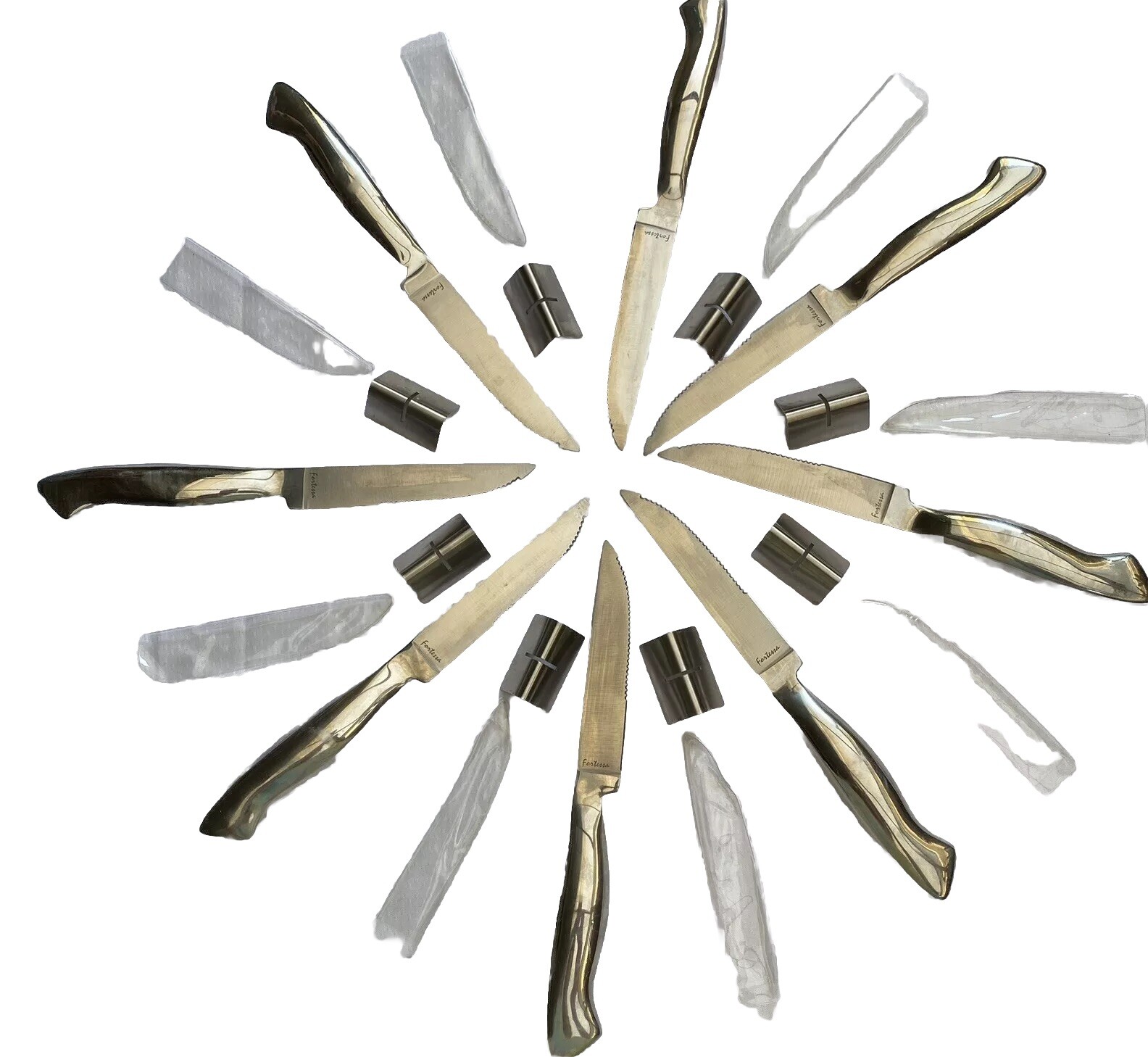 Fortessa Knife Set (8) Steak Stainless  Steel - 9 1/2”L, New - Never Used, China