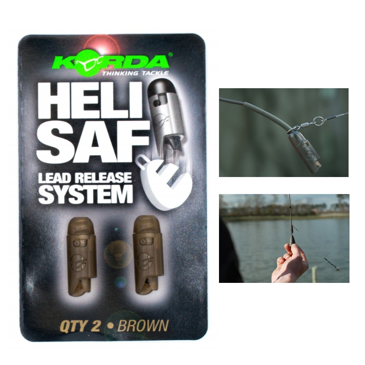 Korda Heli Safe Brown Lead Dropping Rig Safety Helicopter Style Set Up 2 Pack