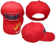 Trump Keep America First Signature 45th President Red Embroidered Hat Cap