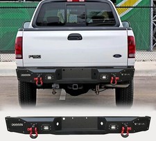 Vijay Steel Black Texture Rear Bumper Wled Lightd-ring For 1997-2003 Ford F150 Vijay Steel Black Texture Rear Bumper Wled Lightd-ring For 1997-2003 Ford F150