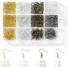 4 Colors Earring Hooks, 890 Pcs Earring Making Supplies Kit with Hypoallergenic
