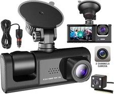 3 Channel Dash Camera Front and Rear Inside1080P HD Parking Mode G Sensor