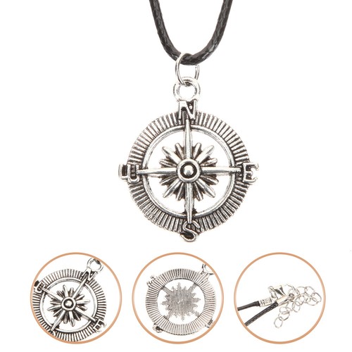 Compass Necklace Clavicle Necklace Fashionable Neck Chain Men Necklace - Picture 2 of 11