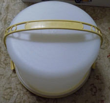 Vtg Tupperware Pie 2 layer Cake Tall Carrier 3 pc 1970s Harvest Gold Complete