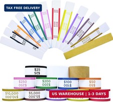 600Pcs Money Bands for Cash - Self-Adhesive Money Wrappers for Bills, Currency S