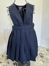 French Toast School Uniform Girls Solid Navy V-neck Pleated Jumper size 3T