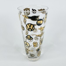 Norma Jean Wright Sports Cars Highball Bar Drinking Glass MCM 1960, 6.75" Tall