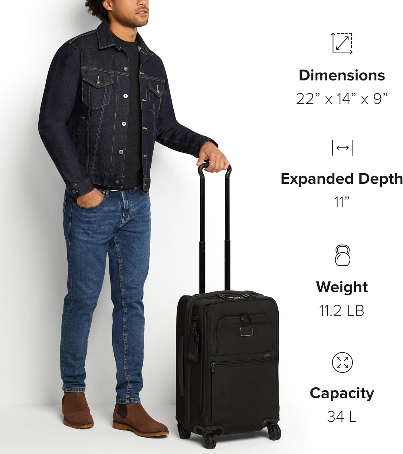 Alpha International 4-Wheel Carry-On Luggage with Laptop Compartment