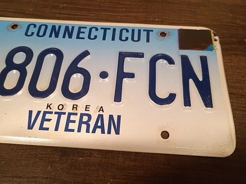 Vintage Expired Connecticut Veteran license plate Tag Flag 806-FCN Vanity - Picture 5 of 11