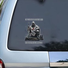 Premium Christian Templar Car Decal   Durable  Waterproof Vinyl Sticker 'He