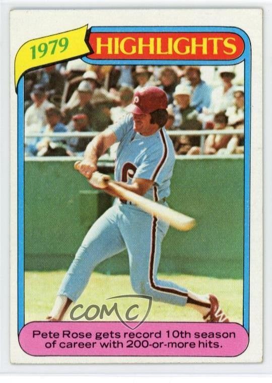 Red Roses Boder 1980 Topps 1979 Highlights Pete Rose #4 1su7 | eBay