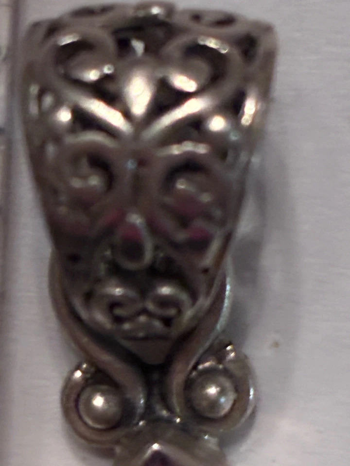 "Colgante vintage de ágata naranja y amatista de 2,5"" marca de plata 925" Foto 4 de 4