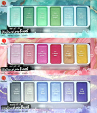 Metallic Wasserfarben 18er Set Kalligrafie Lettering inklusive 3 Aquarell Pinsel