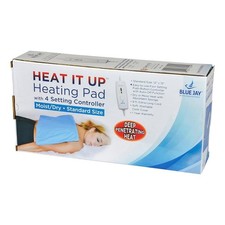 Blue Jay Heating Pad for Back Pain and Cramps Relief 12 Inch x 15 Inch, Black