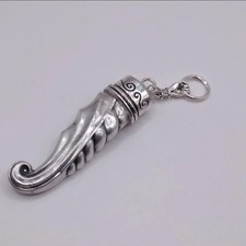 Antique Edwardian Sterling Silver Keychain / Keyring - Early 1900s  (W5)